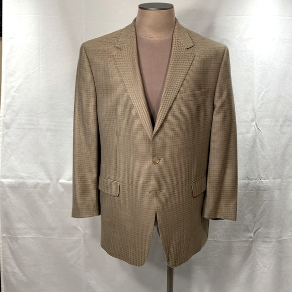 Vintage Micro Houndstooth Polo Ralph Lauren Champagne, two button blazer 46R - Picture 1 of 7